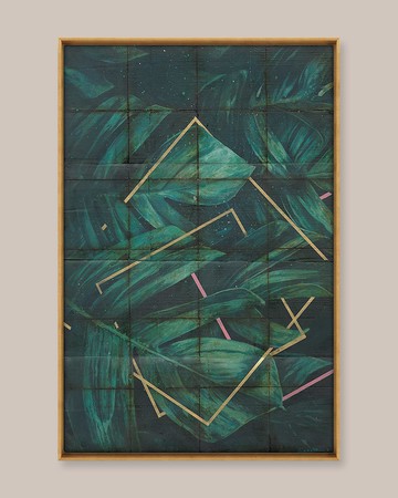 "Botanical Metallic 2" Digital Art Print on Canvas by Sarah Atkinson