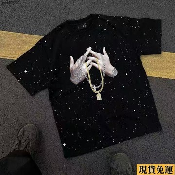 ✨臺灣發✨ 重磅不起球新款滿天星  短袖  t恤女男ins美式字母高街半袖 上衣