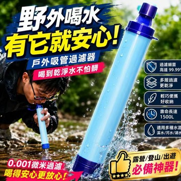 低價現貨✨戶外濾水器 野外求生濾水器 登山濾水吸管 單兵濾水器 河水淨化器 露營濾水器 生飲濾水棒 求生吸管 野營裝備