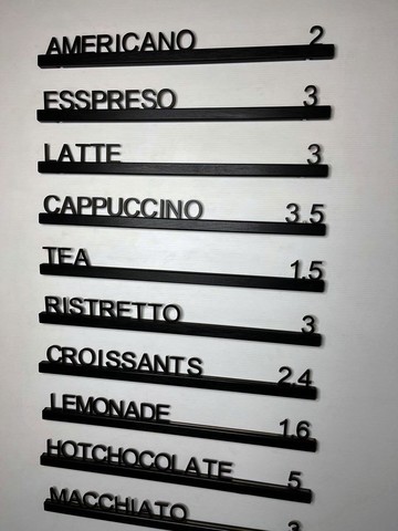 咖啡廳木質字母板 字母板 牆上菜單 多變的黑色字母板