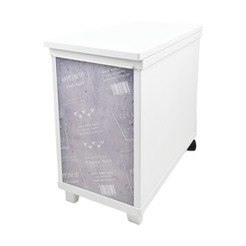TEnma 天馬 INTERIOR BOX上掀式多功能附輪收納櫃 24x45x39cm 輕量PP塑膠材質 28L 小尺寸玩具箱  塗鴉風  1個