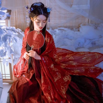 免運 鮫人淚漢服女學生古裝長款超仙齊胸襦裙矮個子漢服女夏天漢服女