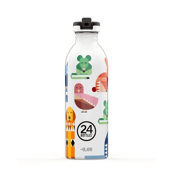 義大利 24Bottles 輕量吸嘴冷水瓶 500ml (動物同樂會) 不鏽鋼水瓶 兒童水壺