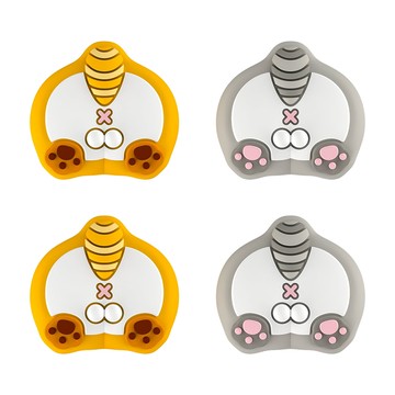 IINE 良值 switch JOYCON用 搖桿帽4件組  貓屁屁 黃色 + 灰色  1組  L959