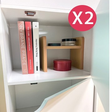 ONE生活 櫃內收納架X2/櫃內層架/書櫃層板(增加書櫃收納容量/長23CM/收納架/分層隔板)
