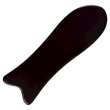 Hwato 華佗牌 黑牛角刮痧板 魚型  1個  黑色