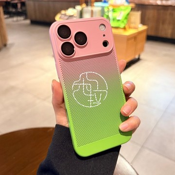 夏季 散熱外殼 漸變雙色 輕盈透氣 適用 蘋果 iPhone 17 16 15 全包鏡頭膜 14 Pro Max 保護殼