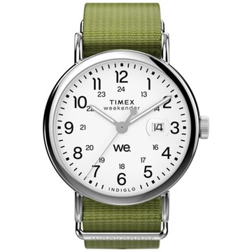 TIMEX  天美時  週末系列  每天都是休假日 40毫米休閒風格手錶 (白x綠 TXTW2W86000)