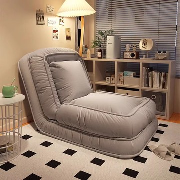 免運 開立發票  【人類大狗窩】科技布懶人沙發可躺可睡臥室單人沙發椅榻榻米網紅
