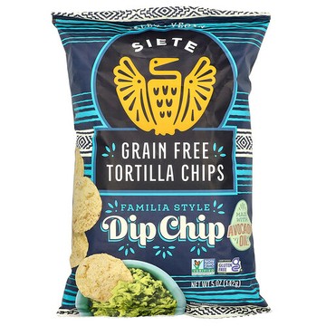 Siete, 無穀物墨西哥玉米餅碎，蘸醬薯片，5 盎司（142 克）