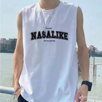 【1139人收藏】無袖背心男夏季新款潮牌oversize寬鬆學生休閒百搭簡約T恤ins潮流🔥三月放送aaa F9PN