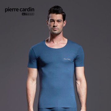 皮爾卡丹輕薄短袖T恤無痕莫代爾男士修身汗衫內穿打底背心P552921