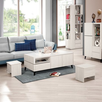 Boden-艾登4.3尺岩板大茶几-附小椅凳二入-130x70x48cm