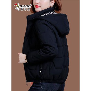 啄木鳥加絨棉服女冬季2025新款中年媽媽時尚連帽加厚保暖棉衣外套