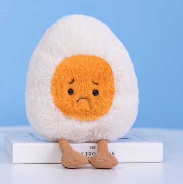 【家寵LOVEHOME】 LOVEHOME 北歐風水煮蛋心情公仔玩偶 - 難過