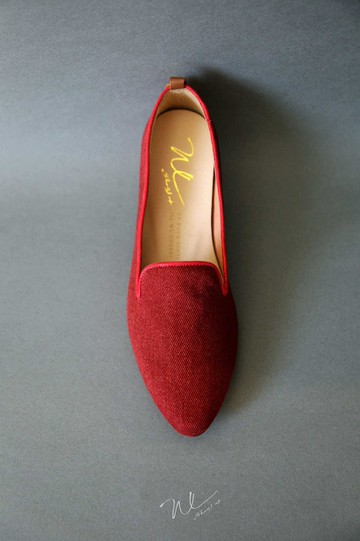 Denim Red (魅力紅) Heeled Loafers 丹寧樂福 | WL