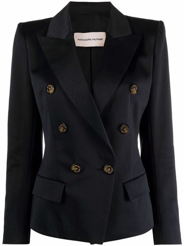 Alexandre Vauthier - double-breasted tailored blazer - women - Polyester/Cotton - 36 - Black