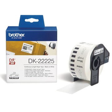 BROTHER DK-22225 / DK22225 原廠盒裝 38mm 連續 標籤 白底黑字 標籤帶 / 標籤貼紙 三入