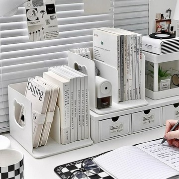 🍑台灣出貨🏆小熊書架 書架 書檔 書本收納 透明書架 壓克力書架 桌面書立架 桌上收納 桌面收納架 桌面收納 書本收納