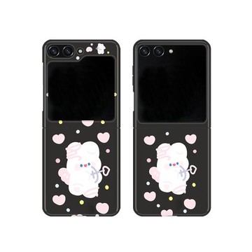 丘比特兔適用三星zflip7fe手機殼zflip6折疊屏flip5全包W25心系天下保護套超薄大視窗小眾女款高級感可愛防摔