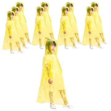 三上雨衣 輕便雨衣 兒童  黃色  10件