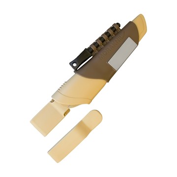 MORAKNIV Bushcraft Survival 不銹鋼軍用直刀 附打火石/磨刀片  沙漠色  1組