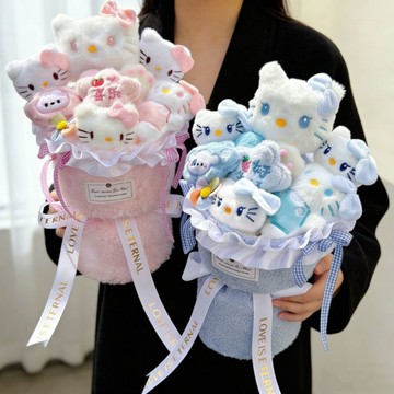 ✨貝兒優✨hellokitty貓毛絨玩偶 新年禮物 可愛少女心 公仔玩偶毛絨玩具 卡通花束生日禮物 送女友閨蜜