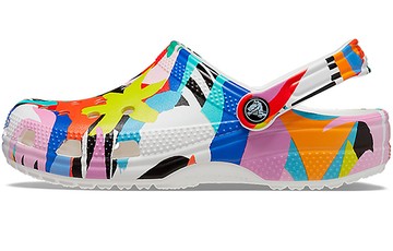 CROCS CLASSIC BEACH SANDALS UNISEX MULTI-COLOR WHITE