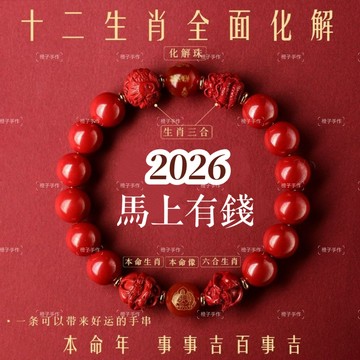🙏🏻紫南宮過爐 開光🙏🏻2026年馬年-紫金砂三合六合手鍊 本命年化太歲手串 辟邪招財手繩 護身符手環 情侶手鍊交換禮物