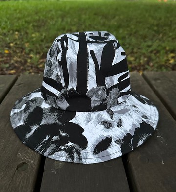 水墨印花純棉休閒帽