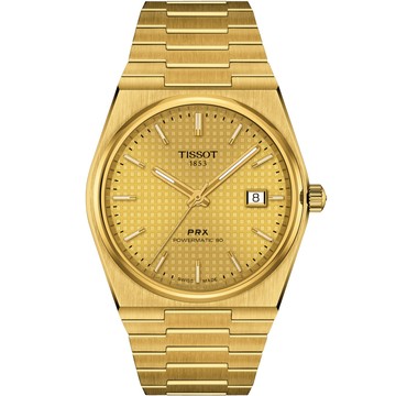 TISSOT 錶 官方授權  PRX系列 70年代復刻機械錶-T1374073302100/金
