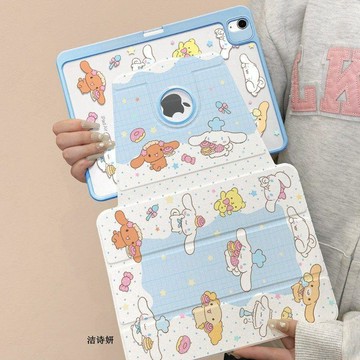 【甄選推薦🏆】大耳狗平板殼 三折旋轉ipadpro2025保護殼 mini7漏標air87全包11代玉桂狗Pro