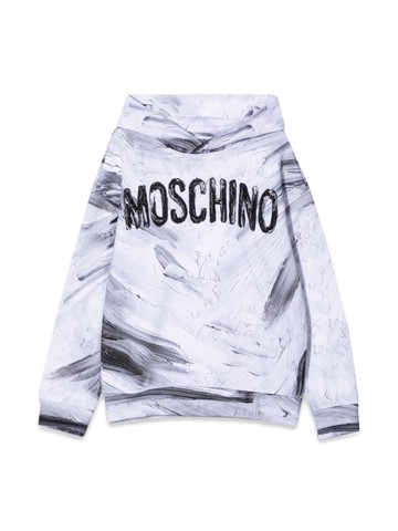 moschino felpa in cotone con cappuccio
