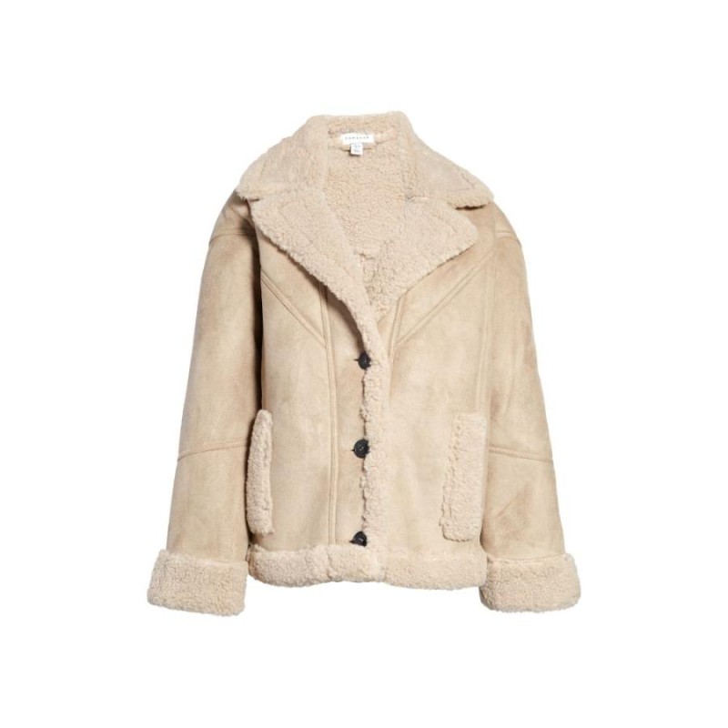 faux shearling car coat