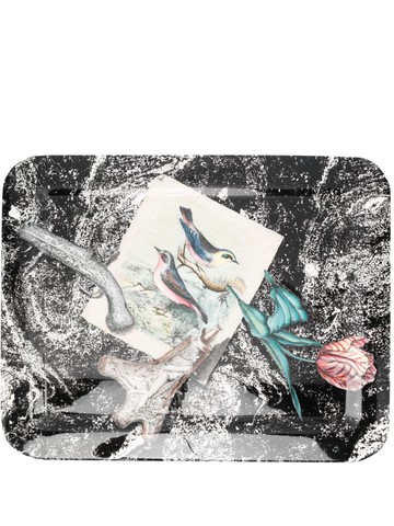 Fornasetti - graphic-print ceramic tray - unisex - ceramic - One Size - Black
