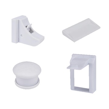 儀家生活館 隱形防護 磁性兒童安全鎖/抽屜磁力鎖 4+1套組 ABS材質 附螺絲款  白色  1組