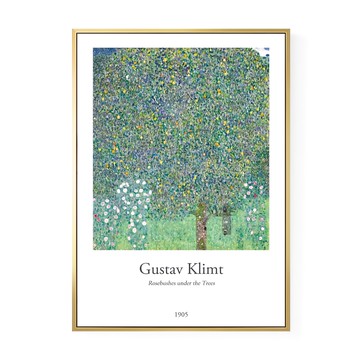 菠蘿選畫所 克林姆 樹下的薔薇叢 AVAR4615G  59.4 x 42cm  金色