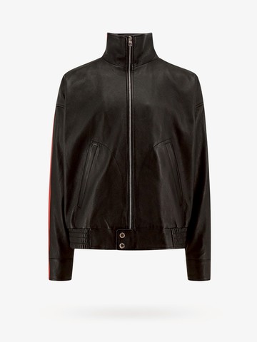 Leather jacket with contrasting bands - ALEXANDER MCQUEEN - gender_Man
