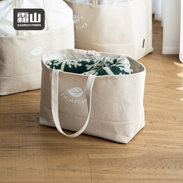 日本霜山 日式棉質束口型手提收納袋-小