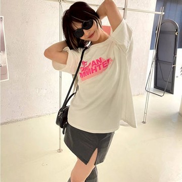 正肩短袖T恤女新款夏ins潮原宿寬松顯瘦體恤半袖學生上衣