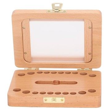 Aikkle 原木乳牙收納盒  10 x 14 x 3 cm  原木色