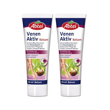 Abtei (2條超值組)德國-腿部專用七葉樹涼感舒緩霜125ml/條(草本植萃足部按摩乳霜,腳部放鬆修護膏,非藥用運動緩解冰冷凝膠)