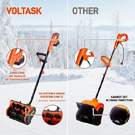 VOLTASK Cordless Snow Shovel, 18V（Same as 20v） 11-Inch 4.0 Ah Cordless Snow Blower, Battery Snow Blower with Adjustable Front Handle ＆ Rotating