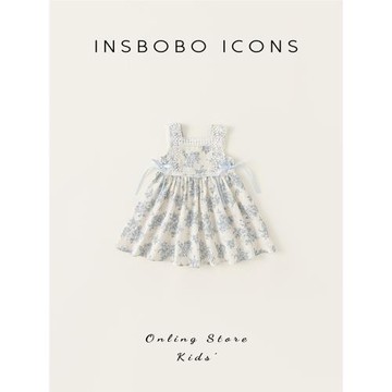 INSbobo女童連衣裙夏裝2026新款兒童裙子小女孩公主裙女寶碎花裙