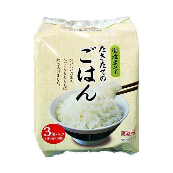 たかの たきたてのごはん 3個パック (180g×3個)×8個入×(2ケース)｜ 送料無料