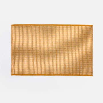 奧可利雙色緹花棉質踏墊50x80cm 芥末黃