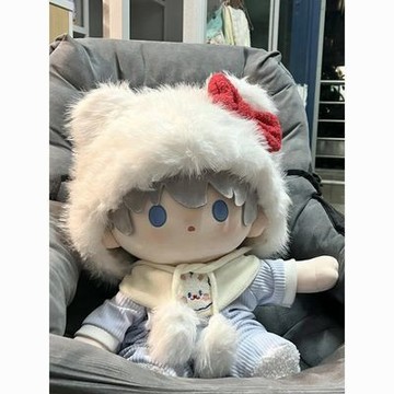台灣出貨 40cm 娃衣 爬服口水巾套裝40cm帽子坐姿正品棉花娃娃公分衣服玩偶