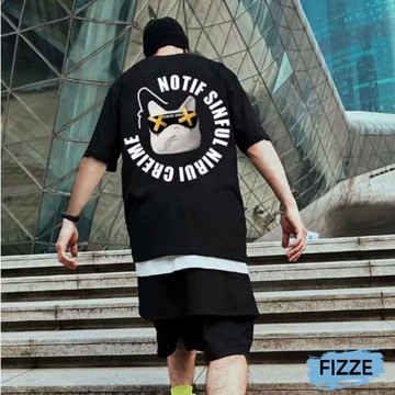 M-8XL 韓版大學t 短t 短袖 男女款大學t 班服 男生衣著 t恤 加大碼情侶裝五分袖ATDA611【Fizze】