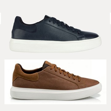 【GEOX】男鞋 運動鞋 藍/棕  RESPIRA™輕量透氣防潑水低筒休閒鞋(2色)