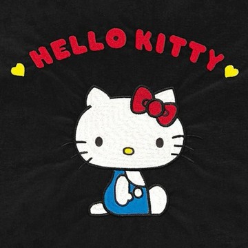 【 Ball&Chain 】Hello Kitty刺繡環保購物袋 M號-黑 (27200301) ｜🎁生日禮物・送禮推薦